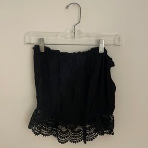 Black lace crop top